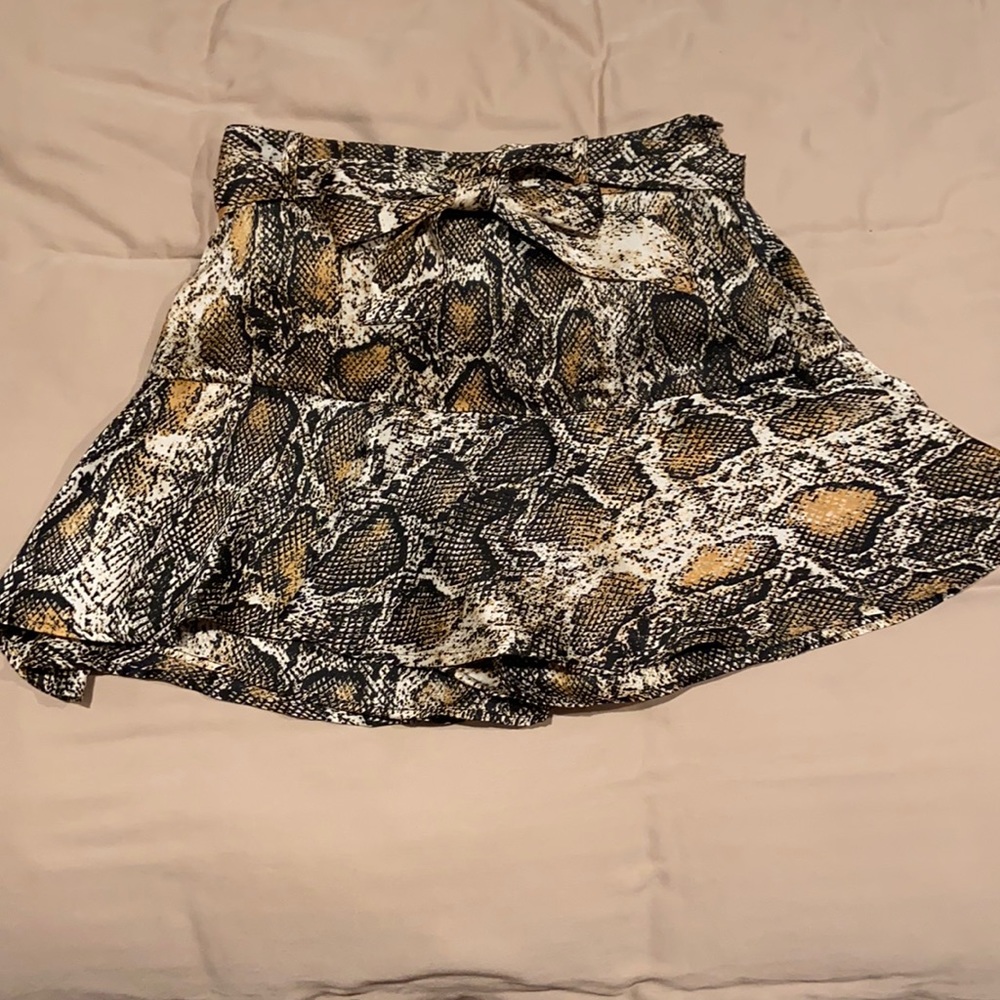 Zara Snakeskin Print Skirt